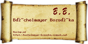 Büchelmayer Bozsóka névjegykártya